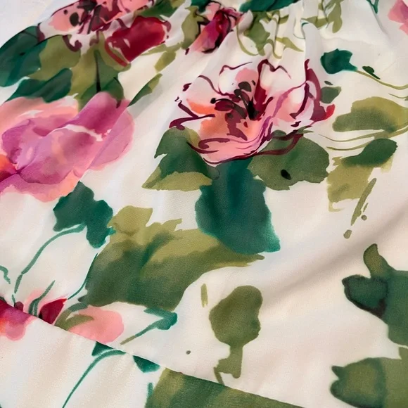 Women’s Plus Size Evan Picone Floral Midi Sleeveless Ruffle Dress Size 16 - Picture 5 of 8